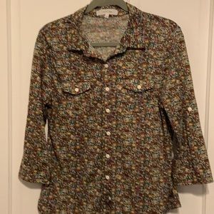 Button up top 3/4 sleeves